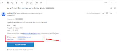 Email Berisi Password Baru