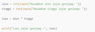 Menghitung Luas Jajar Genjang dengan Python Menghitung Luas Jajar Genjang dengan Python