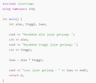 Menghitung Luas Jajar Genjang dengan C++ Menghitung Luas Jajar Genjang dengan C++